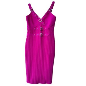 Bella Barnett Sofia Mini Bandage Rhinestone Buckle Pink  Dress Size M - NWT